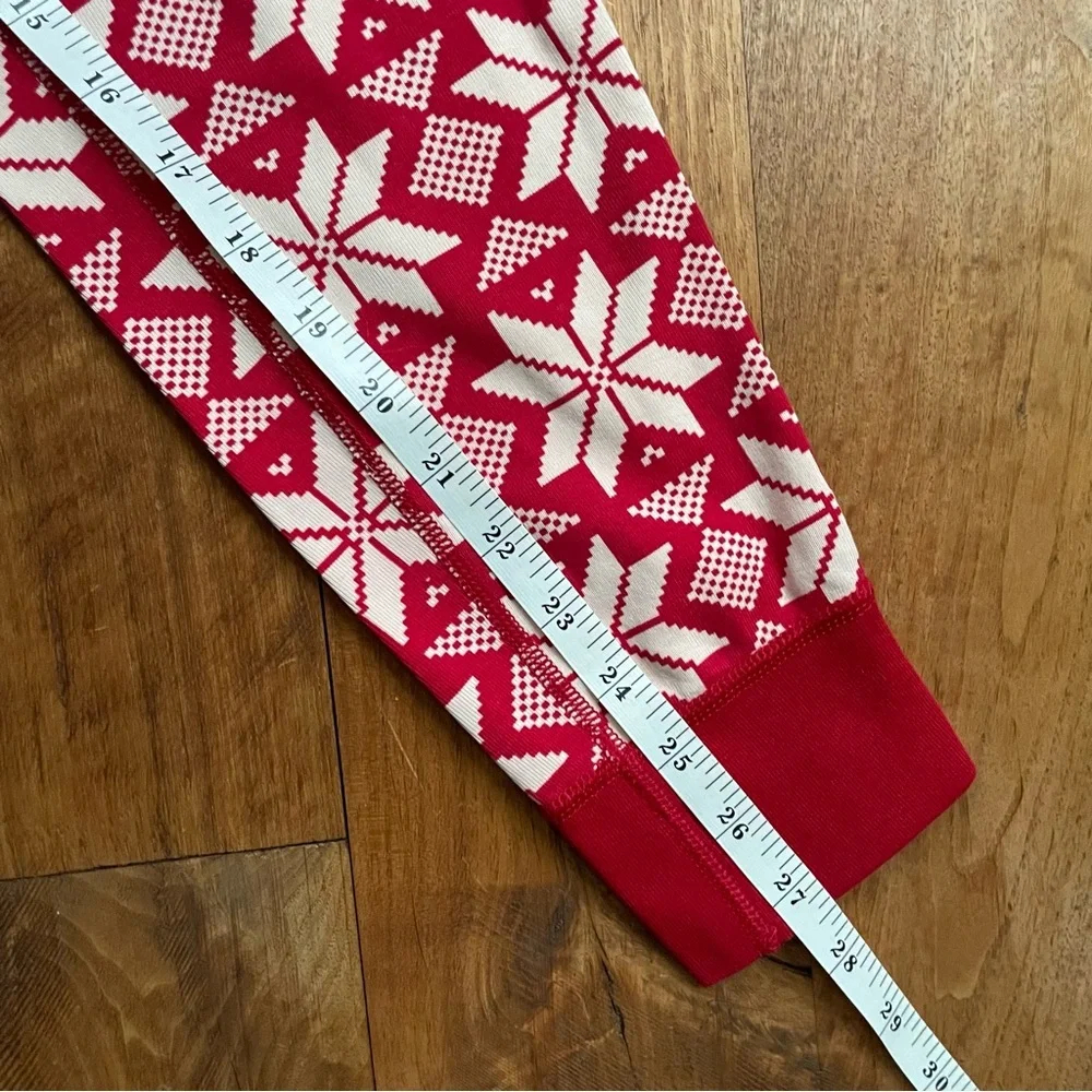 Hanna Andersson Holiday Snowflake Organic Cotton Long John Pajama Set S/M